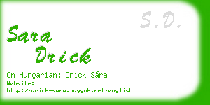 sara drick business card
